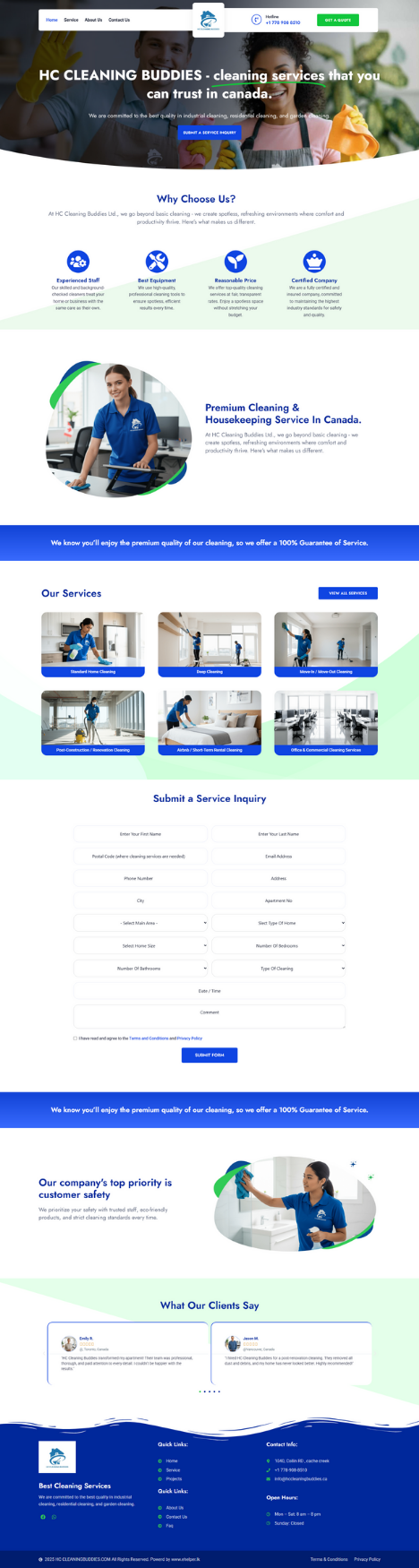 Canada Cleaning Service Website